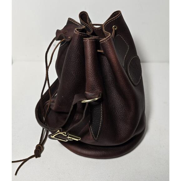 Vintage Gokey Orvis Waxed Leather Field Bag Drawstring Heavy Leather - Picture 5 of 11
